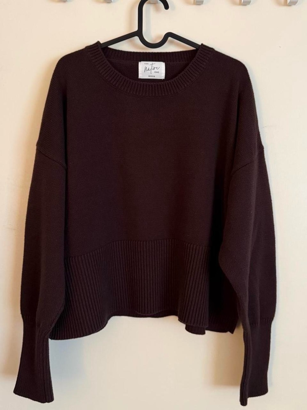 Native Relaxed Crewneck Sweater in Dark Brown